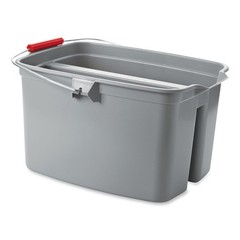 Rubbermaid Commercial 2617GRA 17 qt. Plastic Double Utility Pail – Gray New