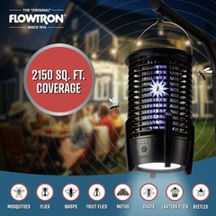 Flowtron Rechargeable Bug Zapper 3600Mah Battery Powered Led Killer Usb-C Sq Ft
