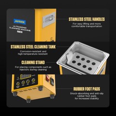 Ultrasonic Cleaning Machine Fuel Inector Cleaner Heating Adjusting Time 1.6L USA