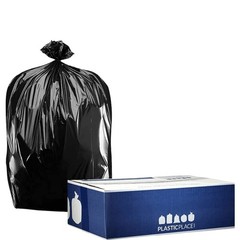 Plasticplace 20-30 Gallon Trash Bags 2.0 Mil Black Heavy Duty Garbage Can