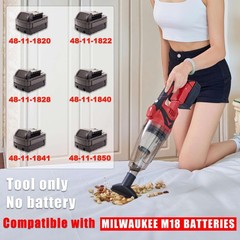 PMLYQ Cordless Vacuum Cleaner for Milwaukee Battery,Wireless Handheld Red