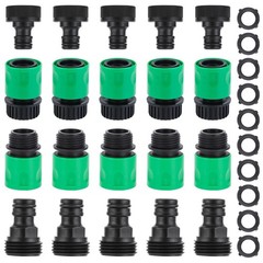 20 Pieces plastic water hose quick connect 3/4 inch, Black and Green