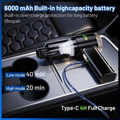 GcdPai Handheld Car Vacuum Cordless 20000PA Powerful Small Portable Black