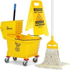 Simpli-Magic Side Press Wringer Combo Commercial Mop Bucket on Wheels, 35