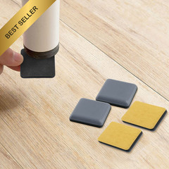 Piutouyar 12Pcs 1″ Square Teflon Furniture Sliders Self Stick Hardwood Glides