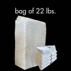 Bag of A Grade Recycled White Terry Towel 100% cotton – 22 lbs.