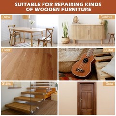 DEWEL Wood Furniture Repair Kit Repair, 12 Fillers+12 Markers+putty+wax