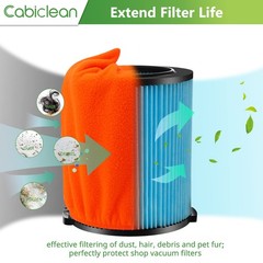 4 Packs Vac Filter 8″Diameter x 11.5″L x 14″W(At Top), Cover