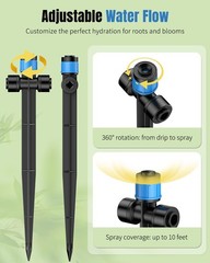Pawfly 30 Pcs 30pcs Two-Way Drip Irrigation Emitters Sprayer, Blue