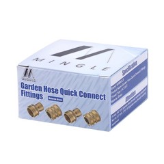 M MINGLE Garden Hose Quick Connect Fitting, Brass
