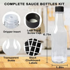 HINGWAH 30 Pack Hot Sauce Bottles, 5oz Clear Woozy Bottles 30 Pack,