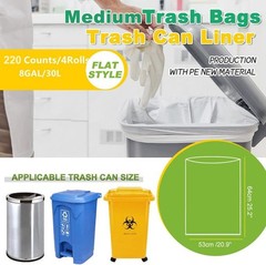 Medium Garbage Bags 8 Gallon /30 Liter Trash Bags Wastebasket Bin Liners Plas…