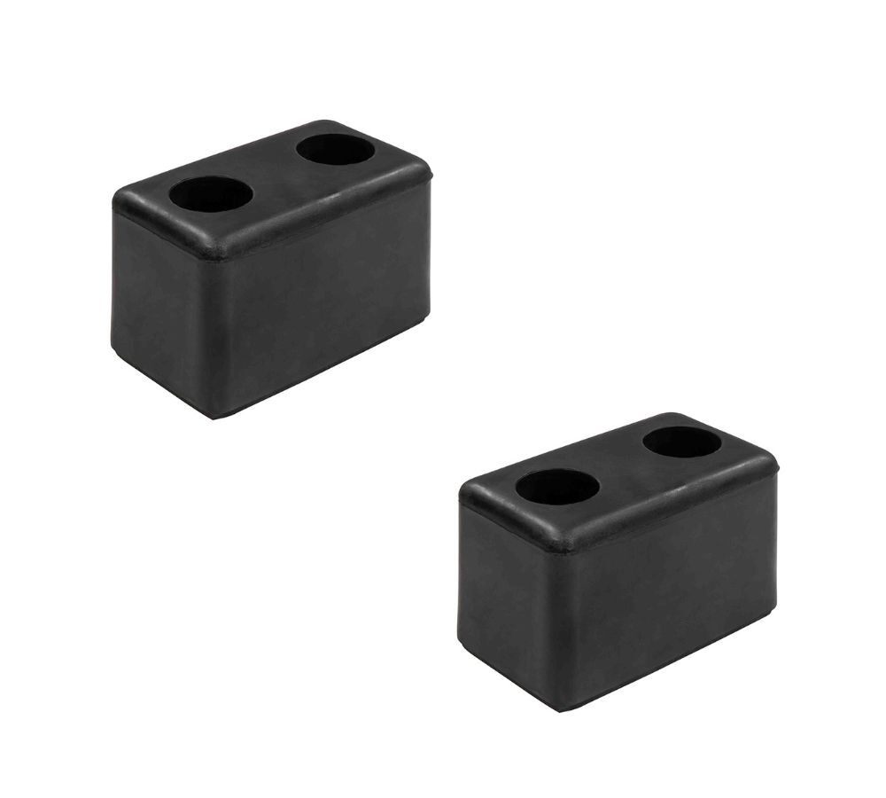 2Pack 6”x3-1/2”x3-1/2” Square Rubber Dock Bumper with 2 Holes – Impact Resistant