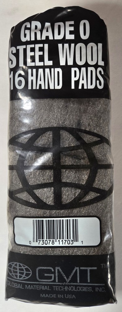 GMT 117003 Steel Wool Hand Pads Grade 0 (Fine) – 6 packs of 16 pads each