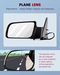 Left Pwr Mirror Manual Fold for 92-94 Blazer 88-98 Jimmy 95-98 Tahoe Yukon Truck