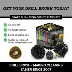 Cleaning Accessories 2in, 4in, 3.5in corner brush, Ultra Stiff Black