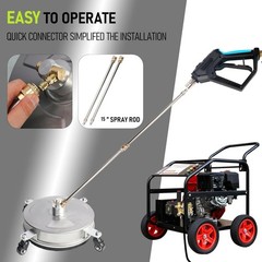 Hourleey 14″ Pressure Washer Surface Cleaner, Stainless Steel 14 Inch, Silver