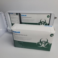 Ecolab Biohazard Response Spill Clean Up Kit & Wall Mount Cabinet Restaurant NOS