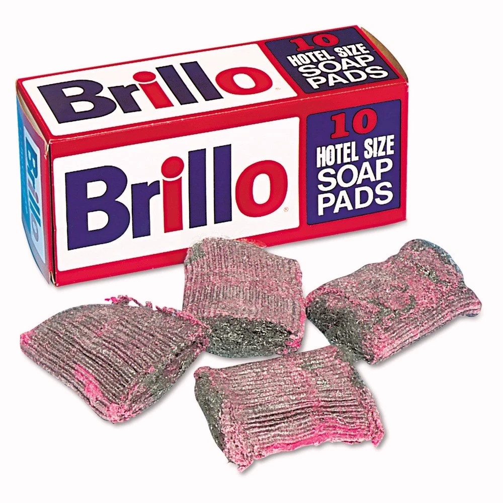 Brillo W240000 4 in. x 4 in. Hotel Size Soap Pad – Charcoal/Pink (10/Box) New