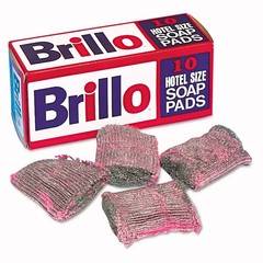 Brillo W240000 4 in. x 4 in. Hotel Size Soap Pad – Charcoal/Pink (10/Box) New