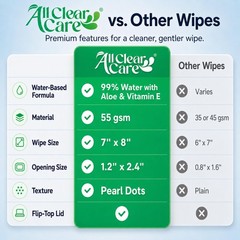 All Clear Care Baby Wipes, Unscented for Sensitive Skin, 80 Count (Pack of 3)