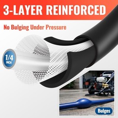 29FT Pressure Washer Hose 1/4” M22-14mm 3200PSI Kink Resistant Replacement Hose
