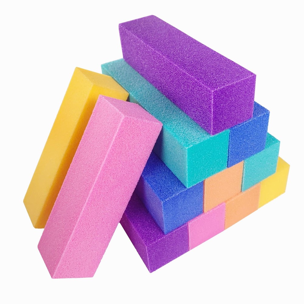 12 Pcs Nail Buffer Block for Acrylic and Natural Nails, 4 Sided Multicolor
