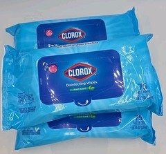 3 Pack Case Clorox Disinfecting Wipes 75ct 225 Total Fresh Scent Kills 99.9%