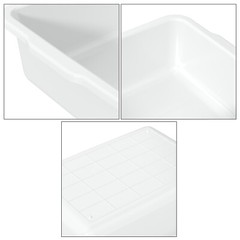 IDOTRY 32 L Large Commercial Bus Box, 4 Pk Plastic Bus Tubs for Restaurant White