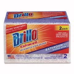 Brillo 21024 Estracell 4.5″ x 2.75″ Bathroom Sponge – Purple/White (12/CT) New