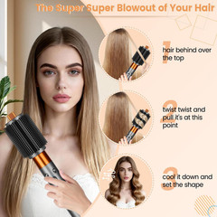 YTCHYYSK Upgraded Large Round Volumizing Brush Attachment for 3.3in, Gold