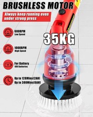 Uniqwamo Electric Spin Scrubber Compatible for Milwaukee 18V Red