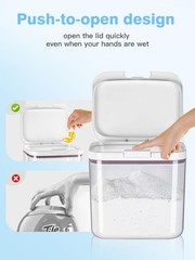 LivLab Mker Laundry Detergent Dispenser with One-Press Lid,Clear PET 5.5L