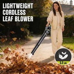 EWORK Leaf Blower Cordless, 20V 550CFM Powerful Electric Leaf Blower with 2 B…