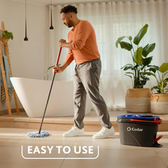 O-Cedar Rinseclean Spin Mop Bucket System Clean Water Removes 99% of Bacteria