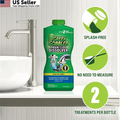 Green Gobbler Drain Clog Dissolver | Powerful Liquid 2 Count (Pack of 1)