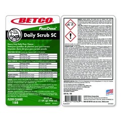6 Bottles of Betco FastDose Daily Scrub SC Floor Cleaner 188, 32oz each