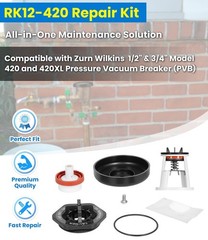 Toolixor RK12-420 Repair Kit Compatible with Zurn Wilkins 1/2″ & Small, Black