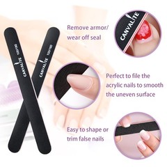 Canvalite Nail Buffer for Natural Nails, All in One 4 Way 9PCS, Red & Black