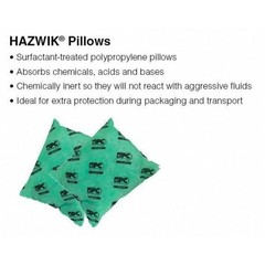 Brady Haz1818 Sorbent Pillow, 28 Gal, 18 In X 18 In, Harsh Chemicals, Green, 16