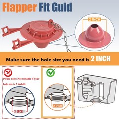 Houpeoro Universal Toilet Flusher Replacement Kit, Fill 3.5 inches, Red