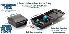 6 Protecta Mouse Mice Rodent Control Bait Station Tamper Proof Boxes w/ 1 Key