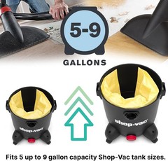 Shop-Vac 9067133 High Efficiency Disposable Vacuum Filter 5-8 gal, Yellow