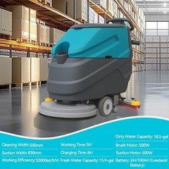 22″ Walk-behind Floor Scrubber Machine 32000 Sqft/h 18.5-gal Tank 31.5″ Suction