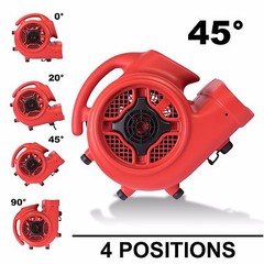 XPOWER P-430 Low 3.8Amp 2000 CFM 3 Speed Air Mover Carpet Dryer Blower Floor Fan