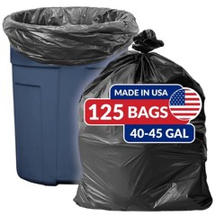 Reli. SuperValue 40-45 Gallon Trash Bags, 125 Count, Heavy Duty Black, Multi-Use