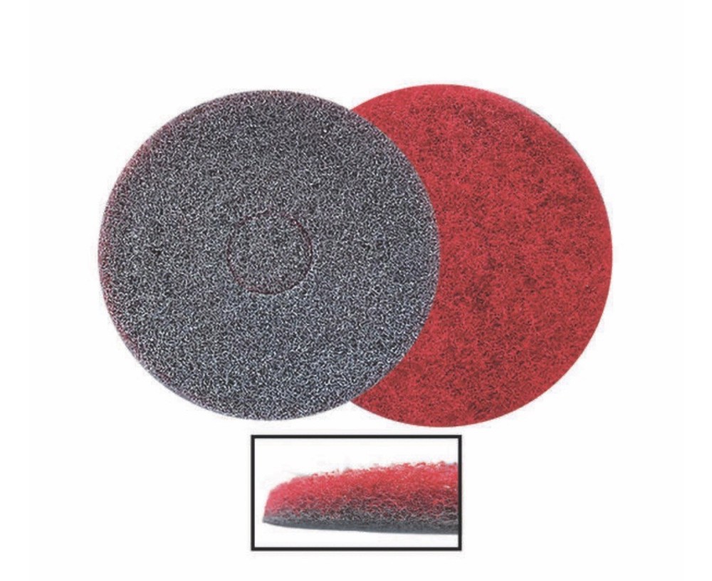 SC Johnson 319310 EZ CARE 16″ Heavy-Duty Scrub Pad – Red/Gray (5/CT) New