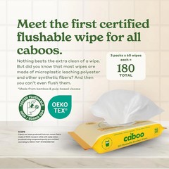 Caboo Tree Free Flushable Wipes (60 Count x 3 Pack)