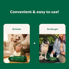 Earth Rated Pet Wipes for Dogs & Cats, Hypoallergenic, Unscented, 100 Count