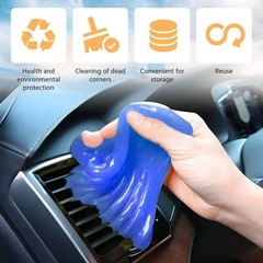 Cleaning Gel, Reusable Vehicle Air Vent Crevice Detailing Putty, A Color: Blue